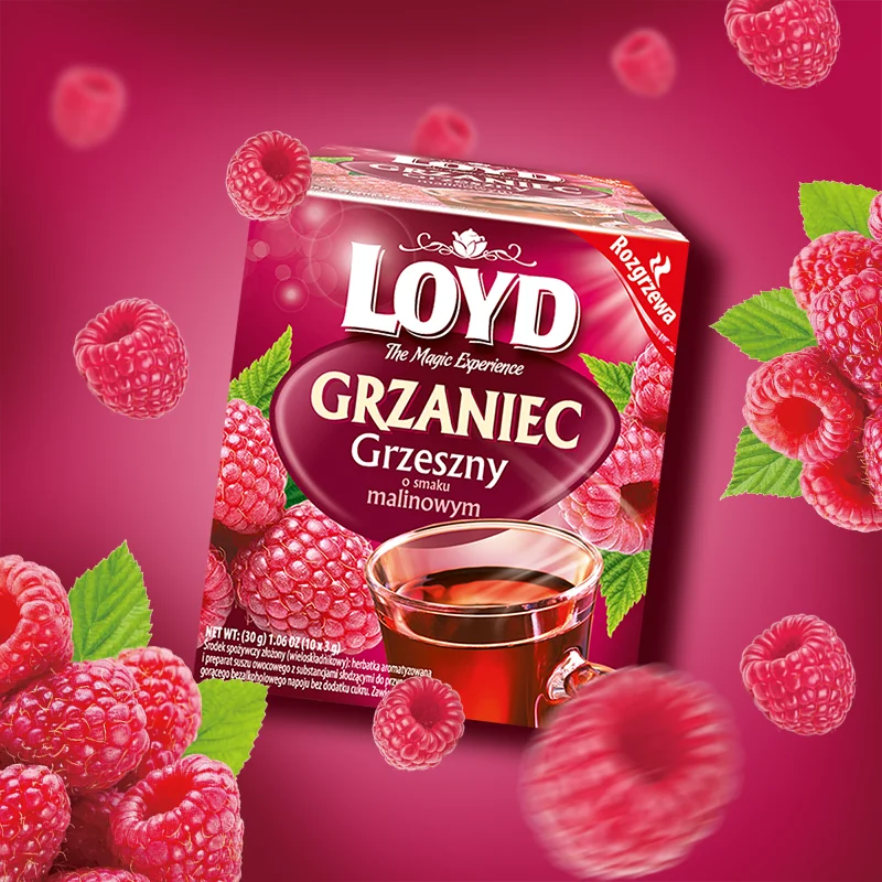 Grzaniec Grzeszny Loyd o smaku Malinowym 10 torebek
