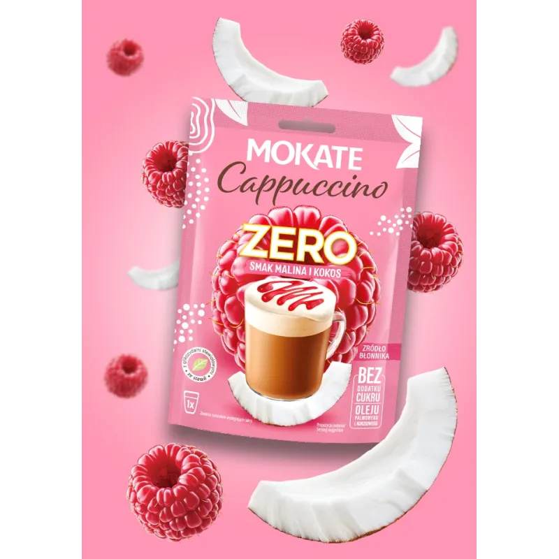 MOKATE ZERO Raspberry and Coconut Cappuccino 20g