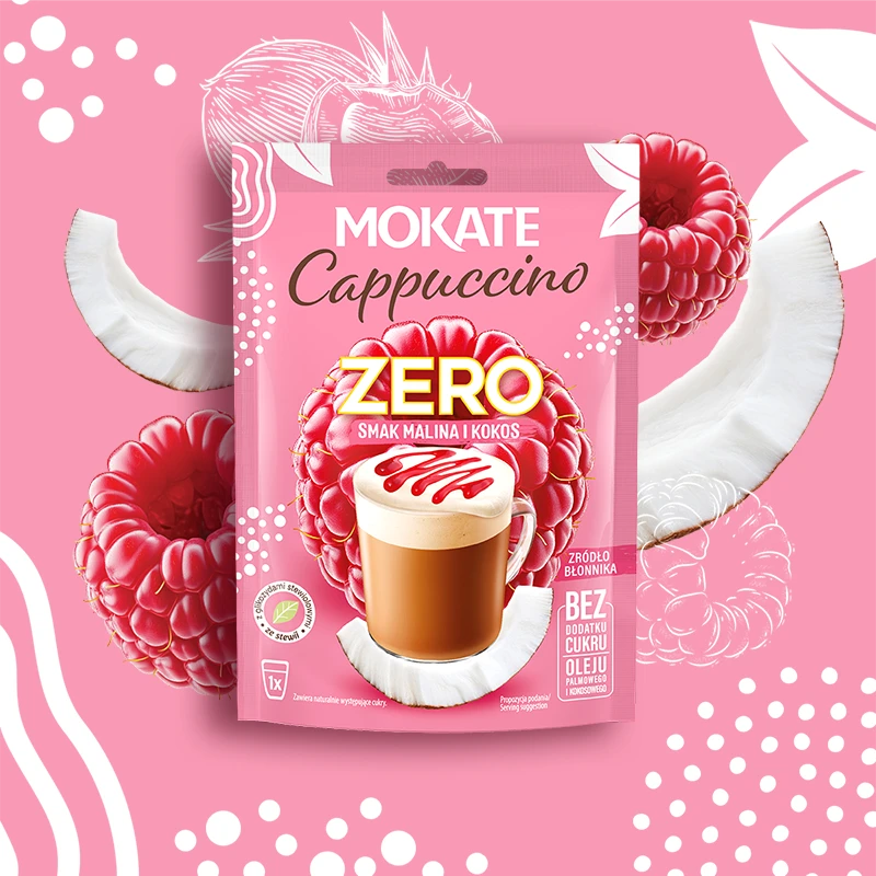 Cappuccino MOKATE ZERO Malina i Kokos 20G