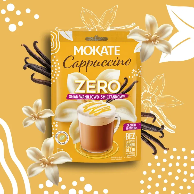 MOKATE ZERO Vanilla and Cream Cappuccino 20g, no added sugar