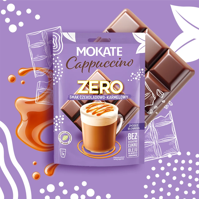 CAPPUCCINO MOKATE ZERO CZEKOLADA KARMEL 20G