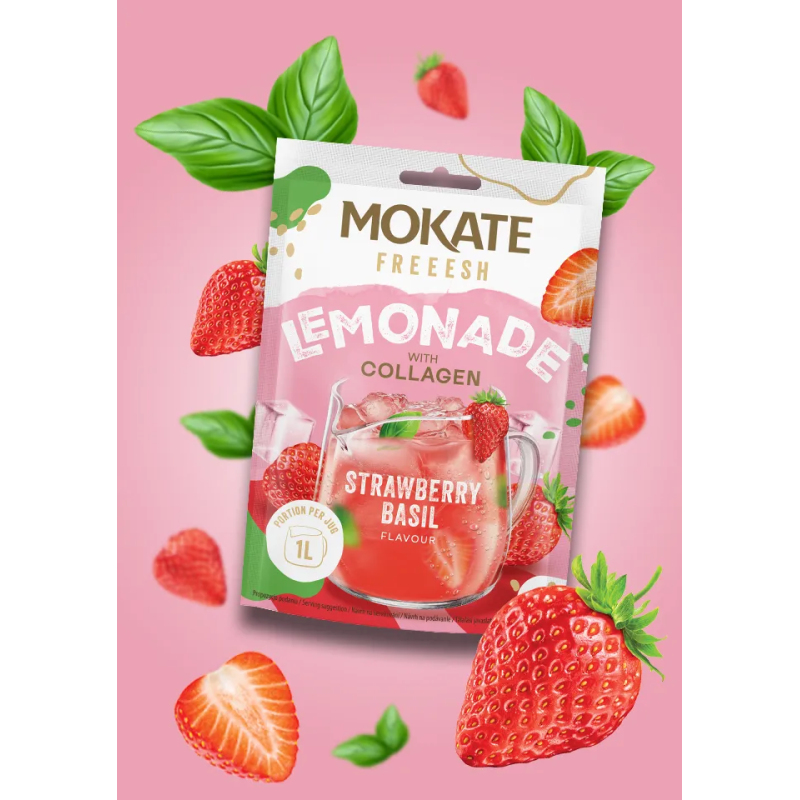 Lemoniada FREEESH Truskawka i Bazylia + Kolagen