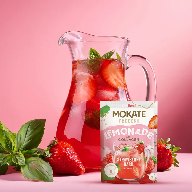 Lemoniada FREEESH Truskawka i Bazylia + Kolagen