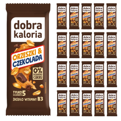 Zestaw 20 sztuk Dobra Kaloria Zestaw Batonów Orzech i Czekolada