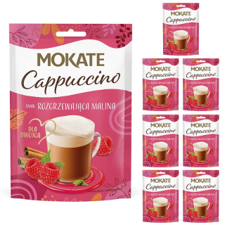 Zestaw 7x Napój Kawowy Kawa Cappuccino Rozgrzewająca Malina Pyszna Pianka 40g Mokate