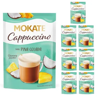 Mokate Wholesale Pack: Cappuccino and Pina Colada Coffee, 40g x 7 packs