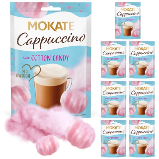 Zestaw (7x) - Napój Kawowy Kawa Cappuccino Wata Cukrowa Cotton Candy Mokate 40g