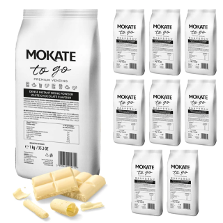 Set (8x) – Mokate To GO Instant Vending White Thick Gastronomy Chocolate, 1kg
