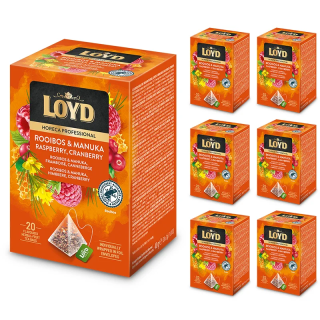 Zestaw (6x) - Ekspresowa Herbata Loyd Horeca Rooibos Miód Manuka Malina Żurawina 20x1,7g