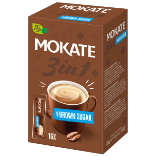 Mokate 3-in-1 Instant Brown Sugar Coffee Drink, 17g x 16 sachets