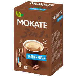 Mokate 3-in-1 Instant Brown Sugar Coffee Drink, 17g x 16 sachets