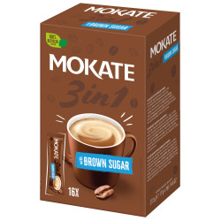 Mokate 3-in-1 Instant Brown Sugar Coffee Drink, 17g x 16 sachets