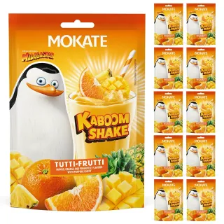 10 x KABOOM SHAKE MOKATE 30g TUTTI FRUTTI POWDERED DRINK WITH POPPING SUGAR