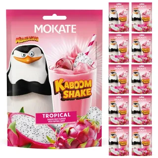 10 x KABOOM SHAKE MOKATE 30g TROPICAL POWDERED DRINK WITH POPPING SUGAR