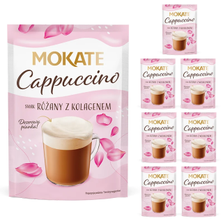 Mokate Wholesale Pack: Rose Cappuccino Coffee with Collagen, 40g x 7 packs