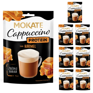 Zestaw Hurtowy Mokate Kawa Cappuccino Protein Karmel 40g x 7szt