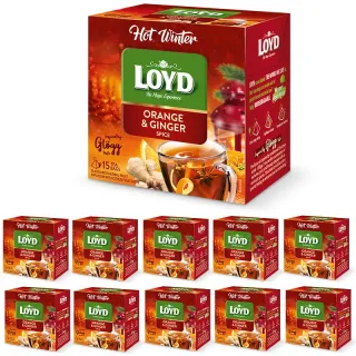 Zestaw 10 sztuk Hot Winter Pomarańcza i Imbir LOYD herbatka rozgrzewająca Piramidki