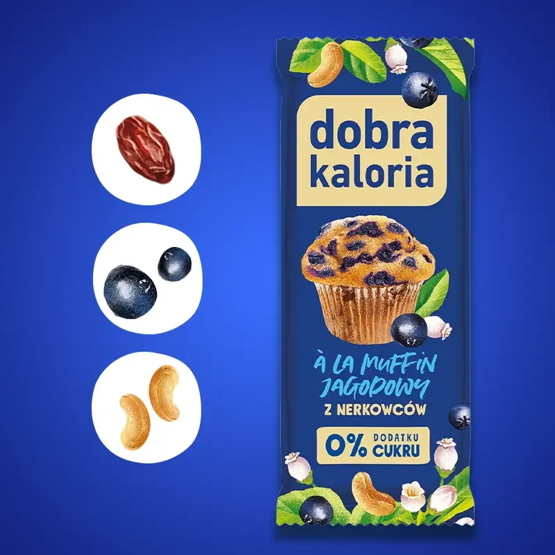 Baton z nerkowców a`la muffin jagodowy 35g