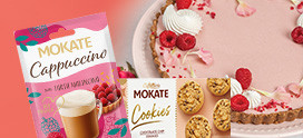Tarta Malinowa z Mokate Cappuccino o smaku Tarty Malinowej oraz ciastek Mokate Cookies